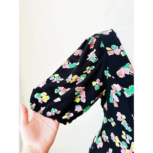 NWT Scoop Black Floral Button Front Midi Dress Size M - Picture 11 of 16